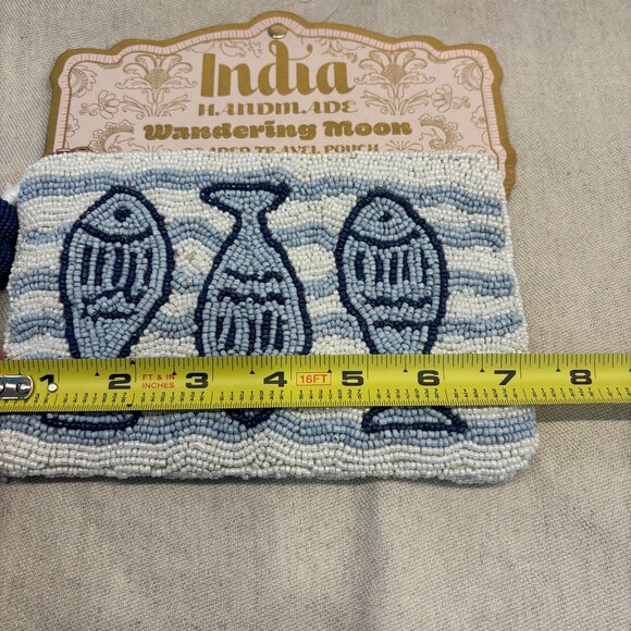 Wandering Moon Viral Sardines Beaded Bag - Blue and White - Picture 7 of 7